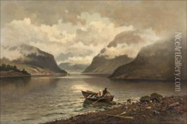 Going For A Row In The Fiord Oil Painting - Josefina Holmlund