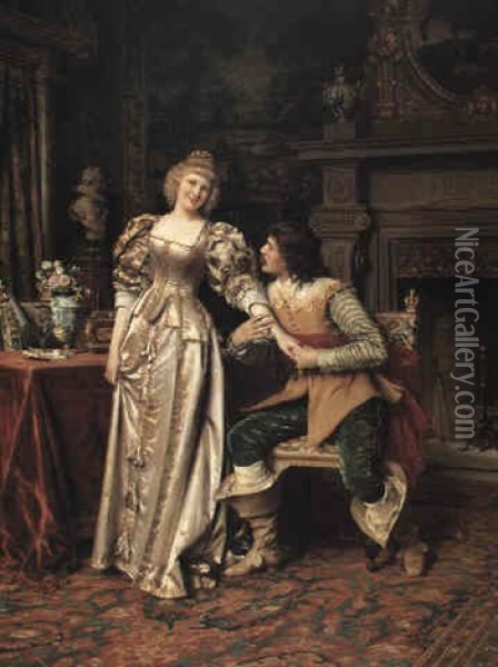 The Proposal Oil Painting - Tito Conti