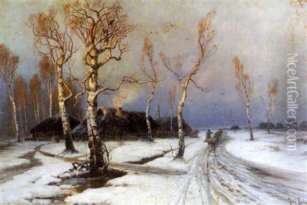 Kevattalvi (late Winter) Oil Painting - Yuliy Yulevich (Julius) Klever