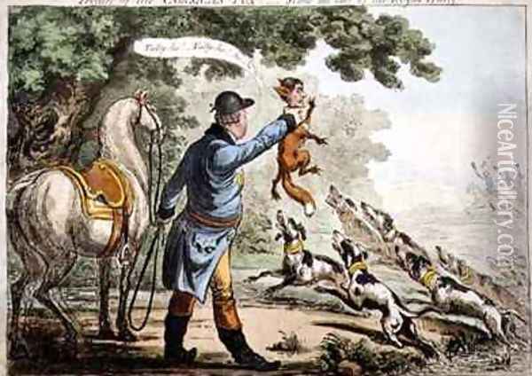 The Death of the Corsican Fox Oil Painting - James Gillray