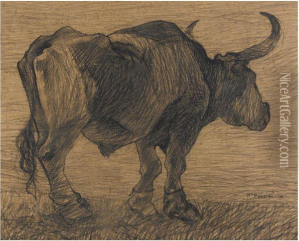 Toro Oil Painting - Mario Puccini
