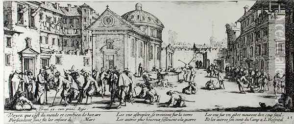 The Hospital, plate 15 from 'The Miseries and Misfortunes of War' 1633 Oil Painting - Jacques Callot