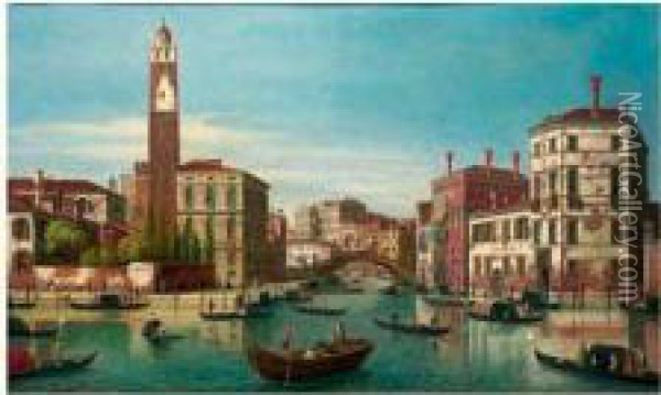 Vue Du Palais Labia Et De Canareggio A Venise Oil Painting - William James