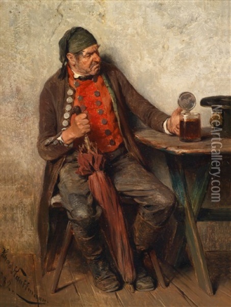 Schlechtes Bier Oil Painting - Hugo Wilhelm Kauffmann