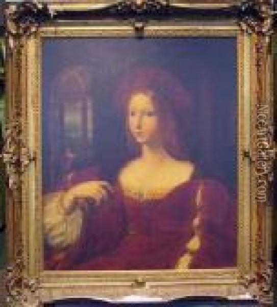 Portrait Of Joanna Of Aragon Oil Painting - Raphael (Raffaello Sanzio of Urbino)