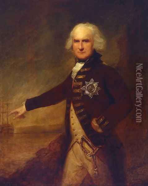 Admiral Alexander Hood, 1727-1814, 1st Viscount Bridport Oil Painting - Lemuel-Francis Abbott