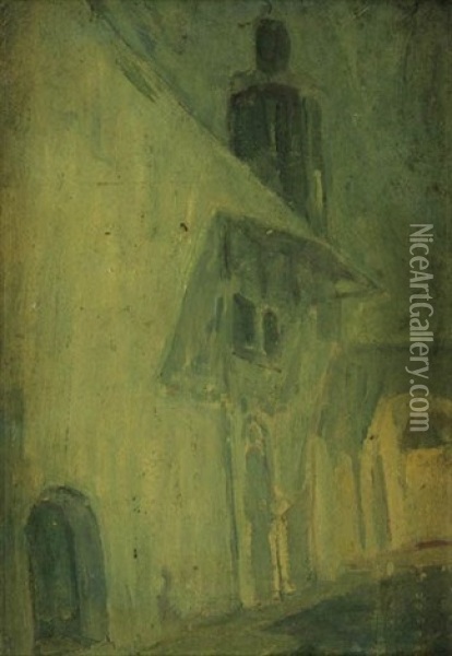 The House (wall) In Blue Oil Painting - Henry Ossawa Tanner