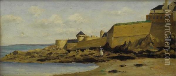 View Of St. Malo Oil Painting - Charles-Francois Daubigny