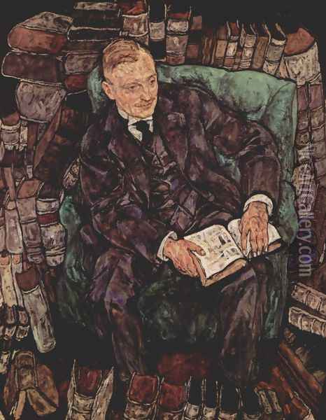 Portrait of Hugo Koller Oil Painting - Egon Schiele