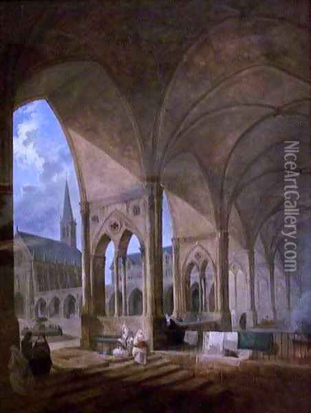 The Cloister of the Augustinian Nuns Oil Painting - Hubert Robert