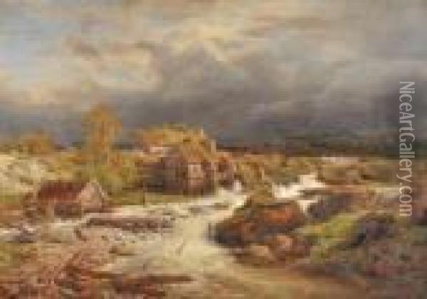 Torrent Anime Oil Painting - Andreas Achenbach