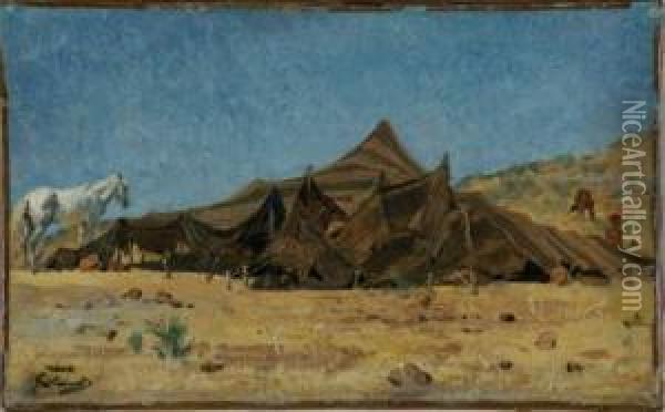 Zeltlager In Der Wuste Algeriens Oil Painting - Gustave Achille Guillaumet