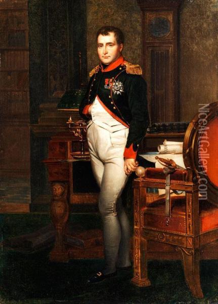 Portrait Napoleons In Seinem Arbeitszimmer Oil Painting - Jean Benjamin Houel