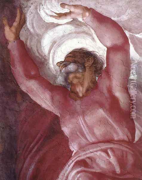 Separation of Light from Darkness (detail) 1511 Oil Painting - Michelangelo Buonarroti