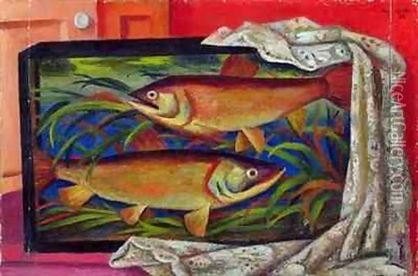 Fish Oil Painting - Mark Gertler