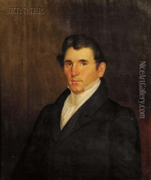 Portrait Of Stephen Hastings Bennett Of Boston And Brighton,1833 Oil Painting - Charles Gomien