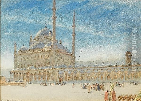 Mosque Of The Citadel, Cairo Oil Painting - Albert Goodwin