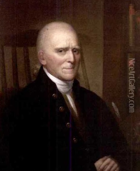 Portrait Of Moses Bartram (1732-1809) Of Philadelphia Oil Painting - Charles Willson Peale