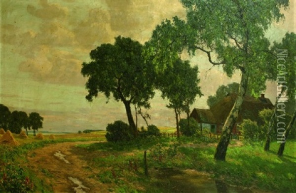 Sommermorgen In Mecklenburg Oil Painting - Paul Mueller-Kaempff