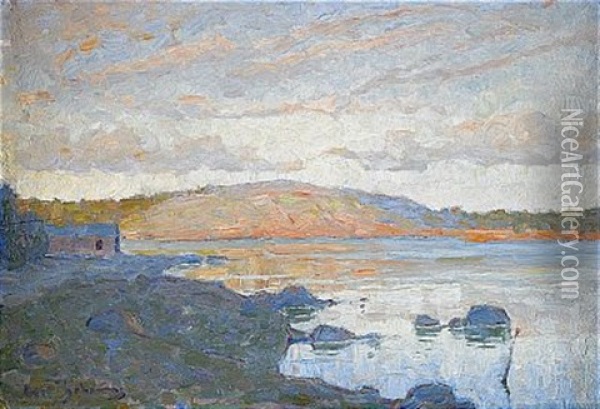 Aftonsol, Ulfon Oil Painting - Carl (August) Johansson