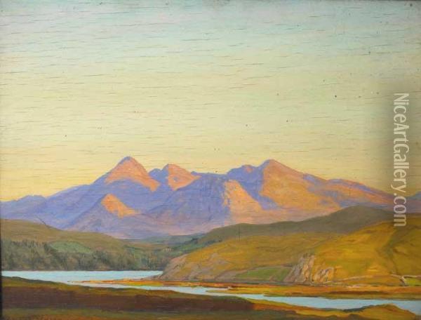 Caragh Lake, County Kerry Oil Painting - Edward Louis Lawrenson