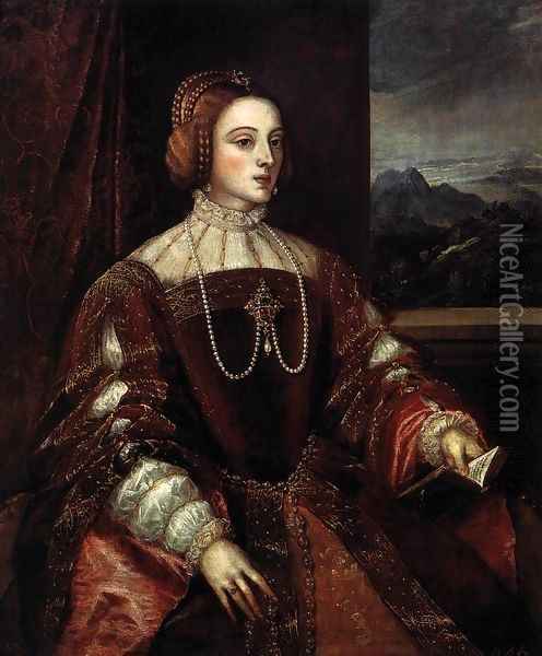 Portrait of Isabella of Portugal 2 Oil Painting - Tiziano Vecellio (Titian)