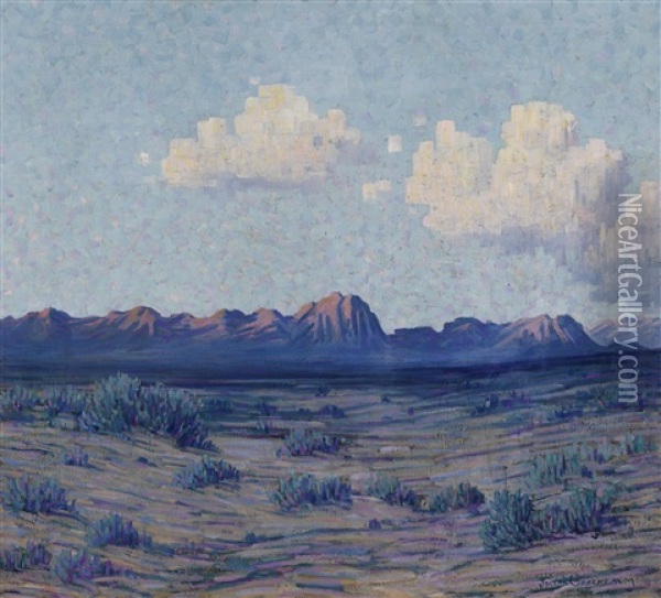 White Clouds Oil Painting - Joseph David Greenbaum