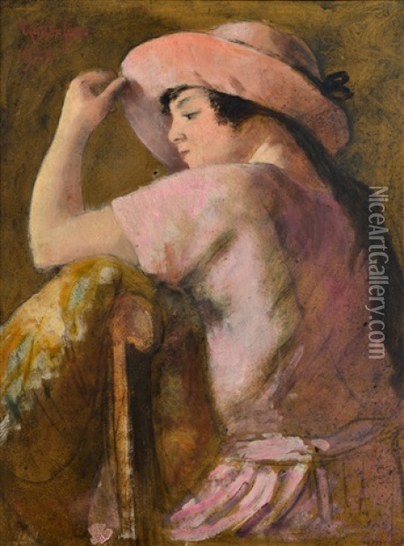 Jeune-fille Au Chapeau Oil Painting - Armand Rassenfosse