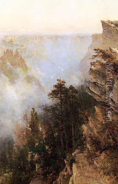 Yosemite Canyon Oil Painting - Thomas Hill