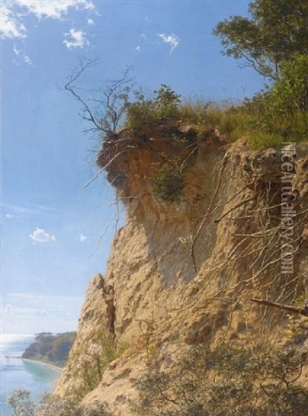 Cliff Edge Oil Painting - August Andreas Jerndorff