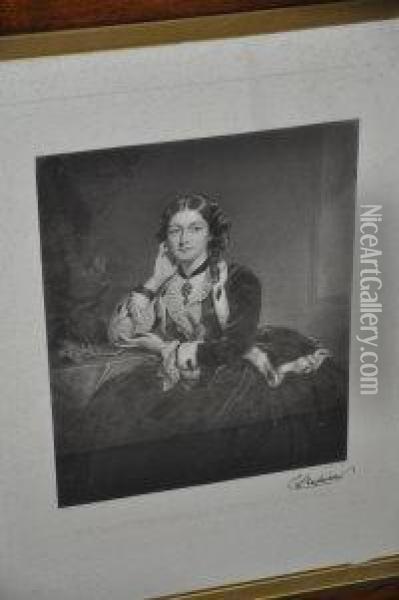 Rt Hon Caroline Countess Of Seafield Oil Painting - Francis Augustus Grant