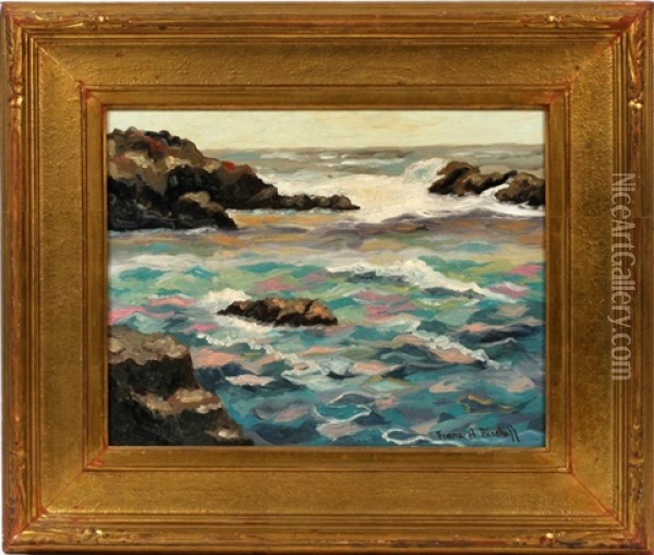 Rocky Shore Oil Painting - Franz Arthur Bischoff