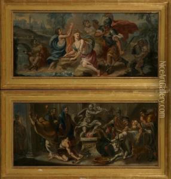Scene Mitologiche Oil Painting - Daniel Seiter