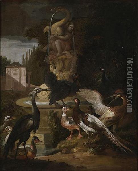 Bodegon De Un Aves Junto A Una Fuente Oil Painting - Pieter III Casteels