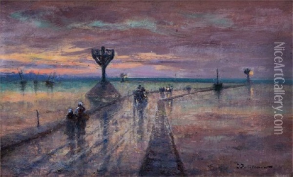 Le Passage Du Gois Oil Painting - Ivan Pavlovich Pokhitonov