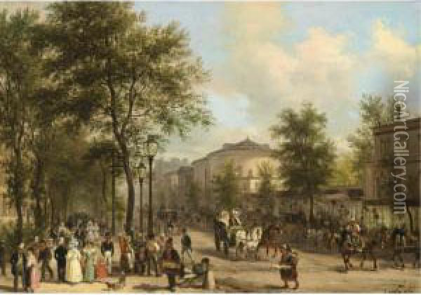 Paris: The Grands Boulevards Oil Painting - Guiseppe Canella