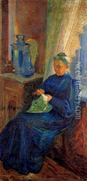 Portrait Of Sophie Popoff Oil Painting - Umberto Boccioni