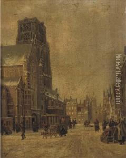 The Laurenskerk, Rotterdam Oil Painting - Franciscus Lodewijk Van Gulik