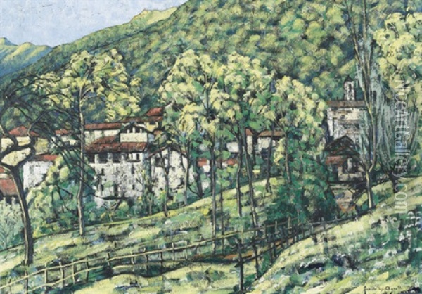 Tessiner Dorf Im Fruhling Oil Painting - Fausto Agnelli