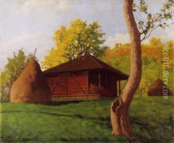 Landscape In Nagybanya Oil Painting - Samu Bortsok