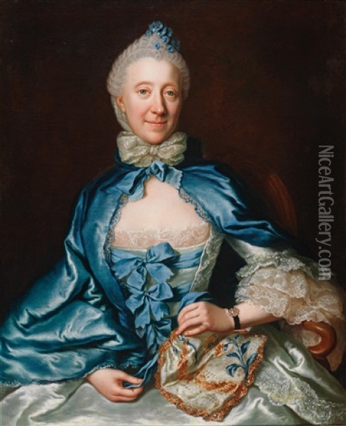Portrait Of Christiane Amalie Ernestine Von Schlabrendorf Oil Painting - Anna Dorothea Lisiewski