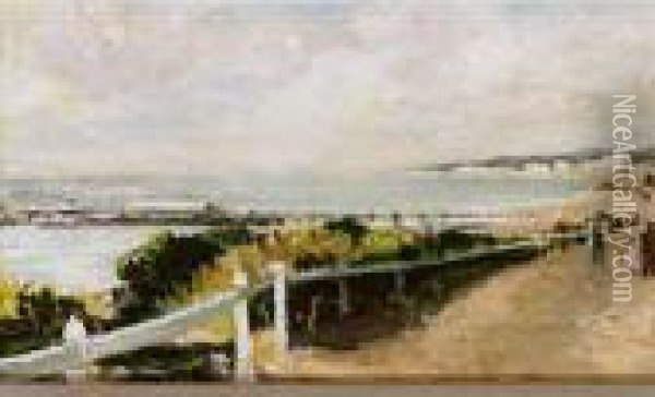The West Cliff Drive, Bournemouth Oil Painting - Jacques-Emile Blanche