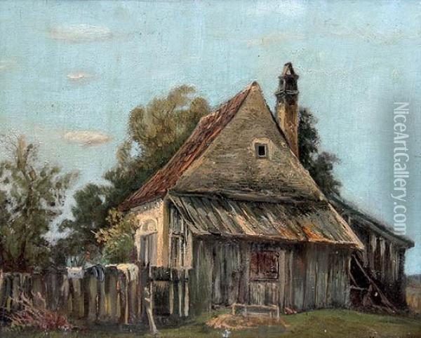 At The Cottage Oil Painting - Jan Minarik