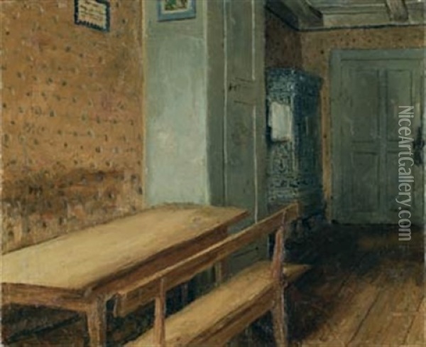 Das Zimmer - Studie Zum Interieur Von Die Kinderkrippe Oil Painting - Albert Anker