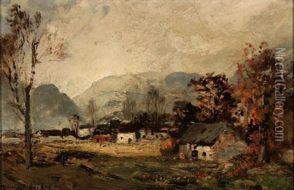 Country Village Oil Painting - Douglas Arthur Teed