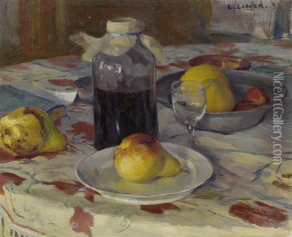 Breakfast Still Life Oil Painting - Carl August Liner