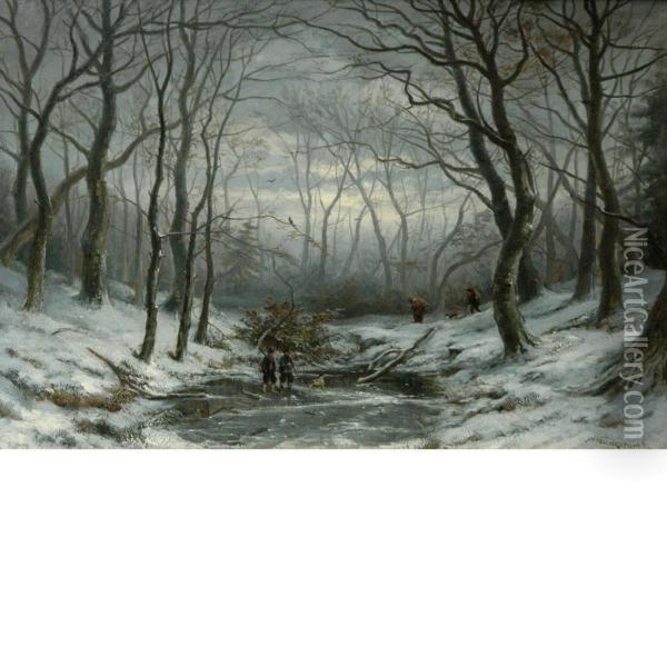 The Winter Wood Oil Painting - Jan Hermanus Melcher Tilmes