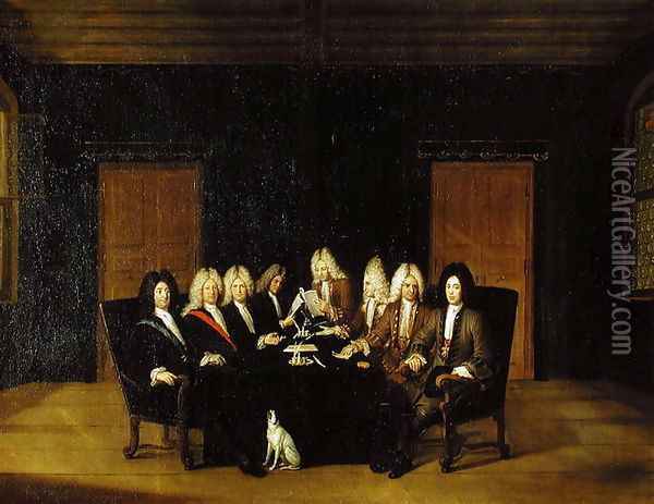 The Plenipotentiaries at the Congress of Baden Oil Painting - Johann Rudolph the Elder Huber