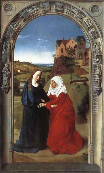 The Visitation c. 1445 Oil Painting - Dieric the Elder Bouts