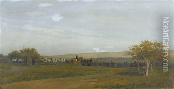 Artillerie En Campagne Oil Painting - Alfred Emile Mery